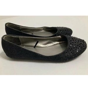 7W - Nicole rhinestone sparkly black flats